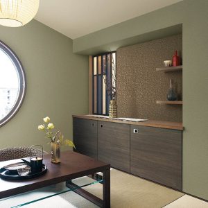 Ảnh thi công giấy dán tường Nhật Bản BA5463