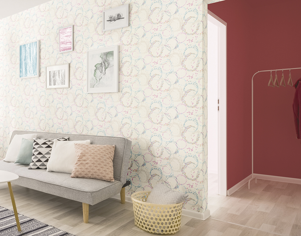 Spacious living room in scandinavian style Ảnh thi công giấy dán tường nhật bản TWP1125